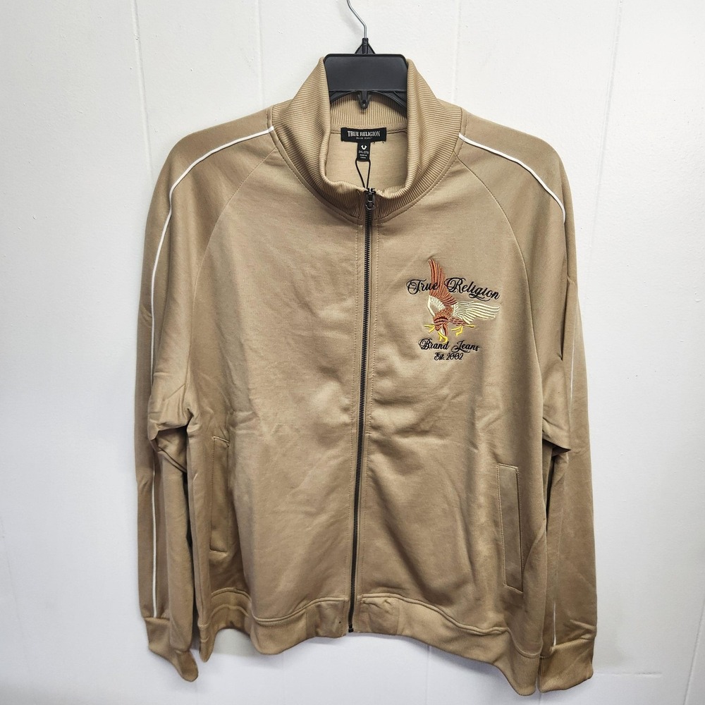True Religion Jacket Mens 2XL Travertine Eagle Embroidered California Track Suit